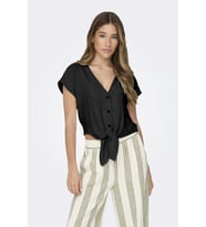 ONLSIESTA SS KNOT LIN BL SHIRT PNT NOOS (Siyah)
