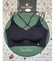 Mira Dikişsiz Hafif Dolgulu Çift Askılı Kopçasız Rahat Bralet/Sütyen/Büstiyer/Spor Sütyeni (Siyah)