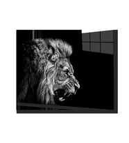 Aslan Hayvan Cam Tablo 4mm Dayanıklı Temperli Cam
