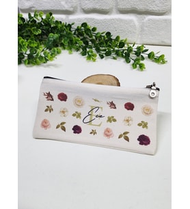Kişiye Özel İsme Özel Bez Kalemlik Gül Desenli Mini Organizer