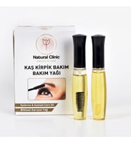 Natural Clinic Kaş Kirpik Bakım Yağı 10 ml + 10 ml Argan Yağlı & Doğal E Vitaminli