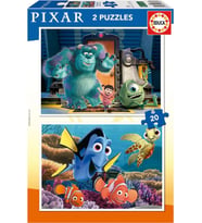 Educa 2x20 Parça Kayıp Balık Nemo ve Sevimli Canavarlar Çocuk Puzzle - 19673 - 3-5 Yaş