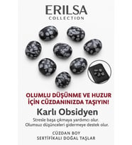 Sertifikalı Cüzdan Boy Karlı Obsidyen Taşı Kütle - Farkındalık ve Duygusal Denge Sağlar (Çok Renkli)