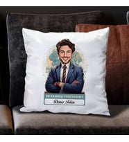 Kişiye Özel Hediye Karikatürlü En İyi Erkek Psikiyatrist Yastık