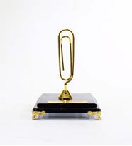 Masaüstü Cam Kaideli Krom Gold Not Tutucu