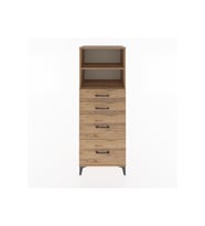 Hyperion Dolap 2 Raflı 4 Çekmeceli 60x44x163 Çam-Çam