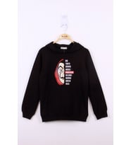 Toontoy Erkek Çocuk La Casa Baskılı Sweatshirt (Siyah)