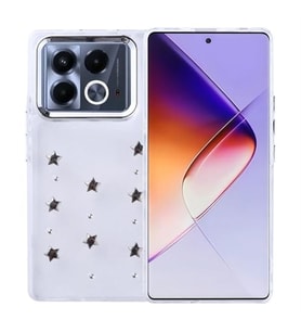 Coverzone ?nfinix Note 40 Pro ile uyumlu K?l?f Airbag K�?eli 2mm Kamera �?k?nt? Korumal? Simli ?effaf Bask?l? Z-Kutup Kapak Y?ld?z