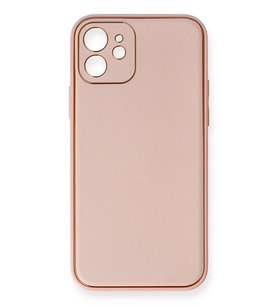 Pilelistore   iPhone 12 Kılıf Coco Deri Silikon Kapak - Pembe