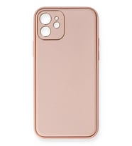 Pilelistore   iPhone 12 Kılıf Coco Deri Silikon Kapak - Pembe