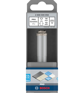 Bosch 1X Döner Matkaplar Için Pro Ceramic Dry Matkap Ucu, Silindirik Şaft (Döşemeler, Sert Fayanslar