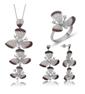 Gümüş Çiçek Bayan Set