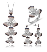 Gümüş Çiçek Bayan Set