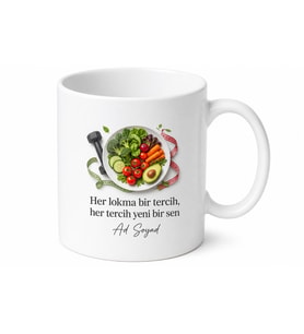 Diyetisyen Sağlıklı Beslenme Motivasyon Kupası Fit Yaşam Hediye Porselen Bardak