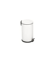 16 Litre Metal Çöp Kovası, Beyaz Çizgili Desen, Pedallı, Şık ve Pratik