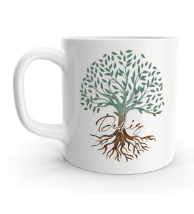 Hayat Ağacı Tree of Life İsme Kişiye Özel Ağaç Tasarımlı Kupa Bardak