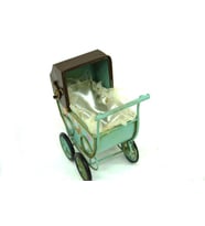 Dekoratif Metal Bebek Arabası Biblo Vintage Hediyelik