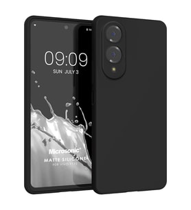 Microsonic Matte Silicone Vivo Y17s Kılıf Siyah (Siyah)