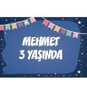 Bayrak Temalı Doğum Günü Afişi 50x70 cm
