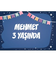 Bayrak Temalı Doğum Günü Afişi 50x70 cm