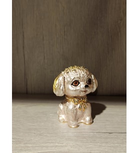 Swarovski Taşlı Köpek Mücevherlik / Dekoratif Biblo (Beyaz)