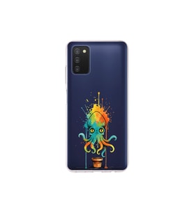 Samsung Galaxy A03S ile uyumlu Splash ahtapot tasarımlı şeffaf silikon kılıf