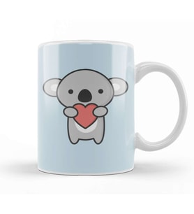 Kawaii Cute Koala With Heart Kupa Bardak Porselen