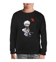 Gintama Gintoki Siyah Çocuk Sweatshirt
