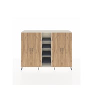 Hyperion Dolap 12 Raflı 4 Kapaklı 220x44x163 Aytaşı-Çam/Antrasit