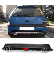 Opel Corsa C Siyah Difüzör Difizör Yuvarlak Egzoz Görünüm Kulaklı Tip