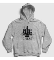 Presmono Unisex Gri Board Chess Satranç Kapüşonlu Sweatshirt 331117tt (Gri)