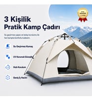 Otomatik Kamp Çadırı 200x150x120 cm Çift Katmanlı 3 Saniyede Kurulum Su Geçirmez 3 Kişilik