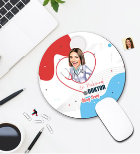 Kişiye Özel Karikatür Doktor Tasarımlı Mouse Pad 014