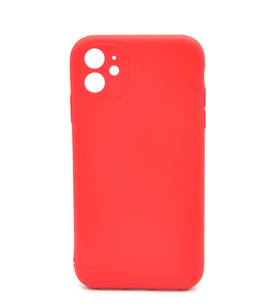 iPhone 11 Uyumlu Düz Renk Esnek Yumuşak Silikon Kılıf  Rubber Kırmızı