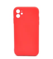 iPhone 11 Uyumlu Düz Renk Esnek Yumuşak Silikon Kılıf  Rubber Kırmızı
