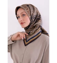Lesscarves Pamuk İpek Eşarp Etnik Desenli LS2205