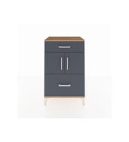Hyperion Komodin Tek Raflı 2 Çekmeceli 2 Kapaklı 60x44x96 Çam-Antrasit