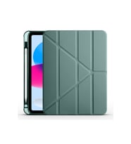 Apple iPad 10.9 2022 (10.Nesil) Uyumlu Kılıf Zore Tri Folding Kalem Bölmeli Standlı Kılıf (Koyu Yeşil)