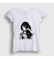 Presmono Kadın Beyaz Retro Amy Winehouse T-Shirt 152153tt