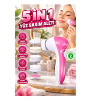 5 Başlıklı Yüz Bakım ve Temizleme Cihazı – Fırça, Peeling, Masaj ve Krem Uygulama Aparatlı