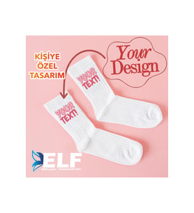 Kişiye Özel Spor Çorap Basklı Tasarlanabilir (2adet) (Standart)