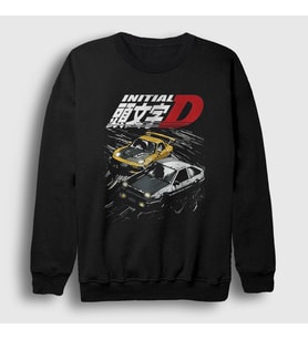 Presmono Unisex Siyah Poster Drift Anime Initial D Sweatshirt 523787tt