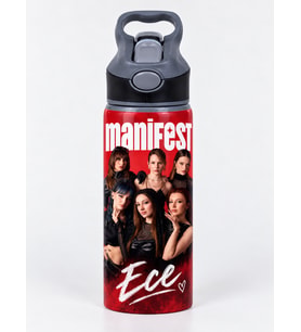 Kişiye Özel İsimli Manifest Temalı 650 ml Alüminyum Matara - Kırmızı