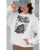 Özel Tasarım Billie Eilish Hit Me Hard And Soft Baskılı Unisex Oversize Şarkıcı Hoodie