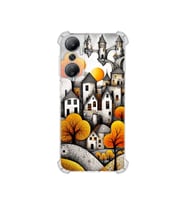 PrintiFy İnfinix Hot 20 ile Uyumlu Düşlerin Dansı Serisi Göçebe Şatolar Tasarımlı Uv Baskılı Köşe Korumalı Antişok Kılıf