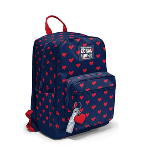 CORAL HIGH 33229 LACİVERT KIRMIZI KALP DESENLİ DÖRT BÖLMELİ SIRT ÇANTASI
