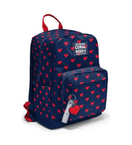 CORAL HIGH 33229 LACİVERT KIRMIZI KALP DESENLİ DÖRT BÖLMELİ SIRT ÇANTASI