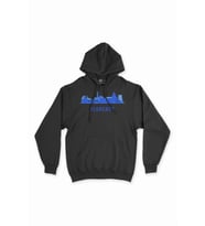 Floransa Baskılı Manzaralı Siyah Sweatshirt Hoodie
