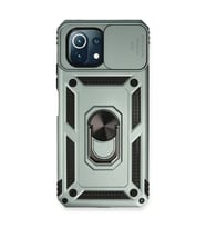 Xiaomi Mİ 11 Lite Kılıf Pars Lens Yüzüklü Silikon - Yeşil