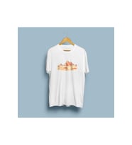 Oversize Mısır Piramitleri / Cairo tasarım unisex T-shirt (Beyaz)
